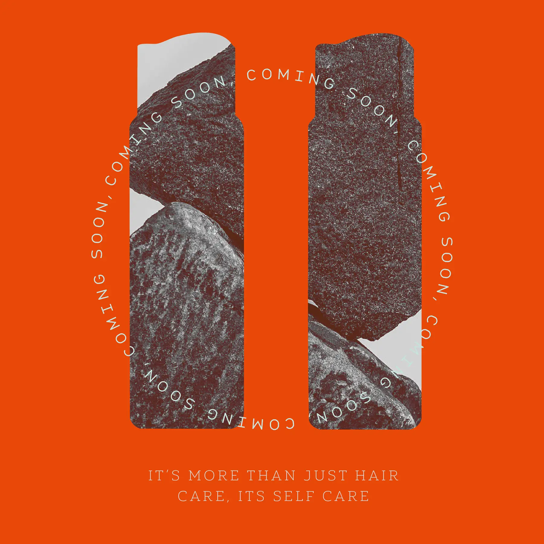 CPR Hair teaser poster reading 'It's more than just hair care, it's self care' with 'coming soon' set around stone forms