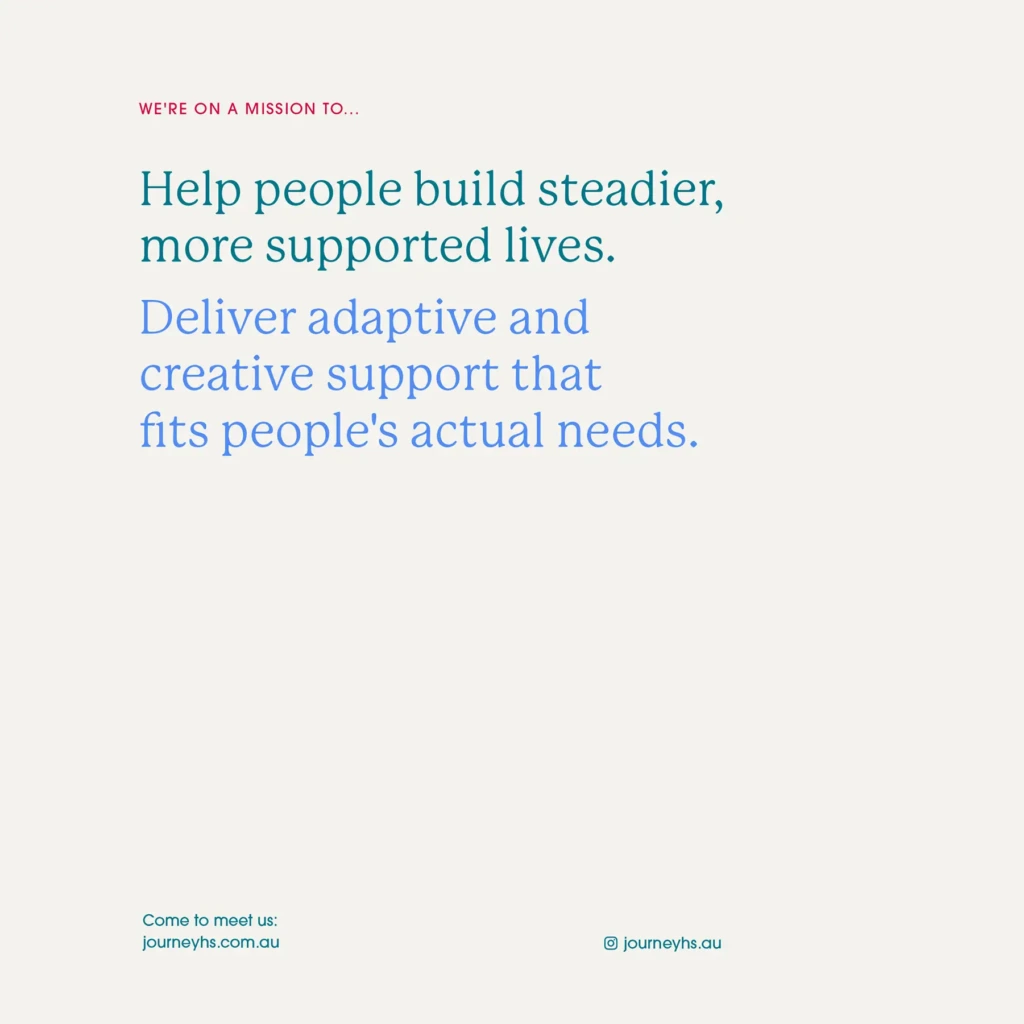 Journey HS mission statement page — 'Help people build steadier, more supported lives'